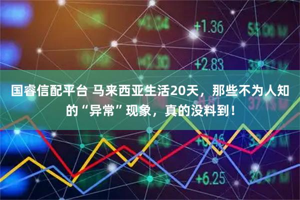 国睿信配平台 马来西亚生活20天，那些不为人知的“异常”现象，真的没料到！